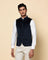 Bandhgala Formal Navy Textured Waistcoat - Dipton