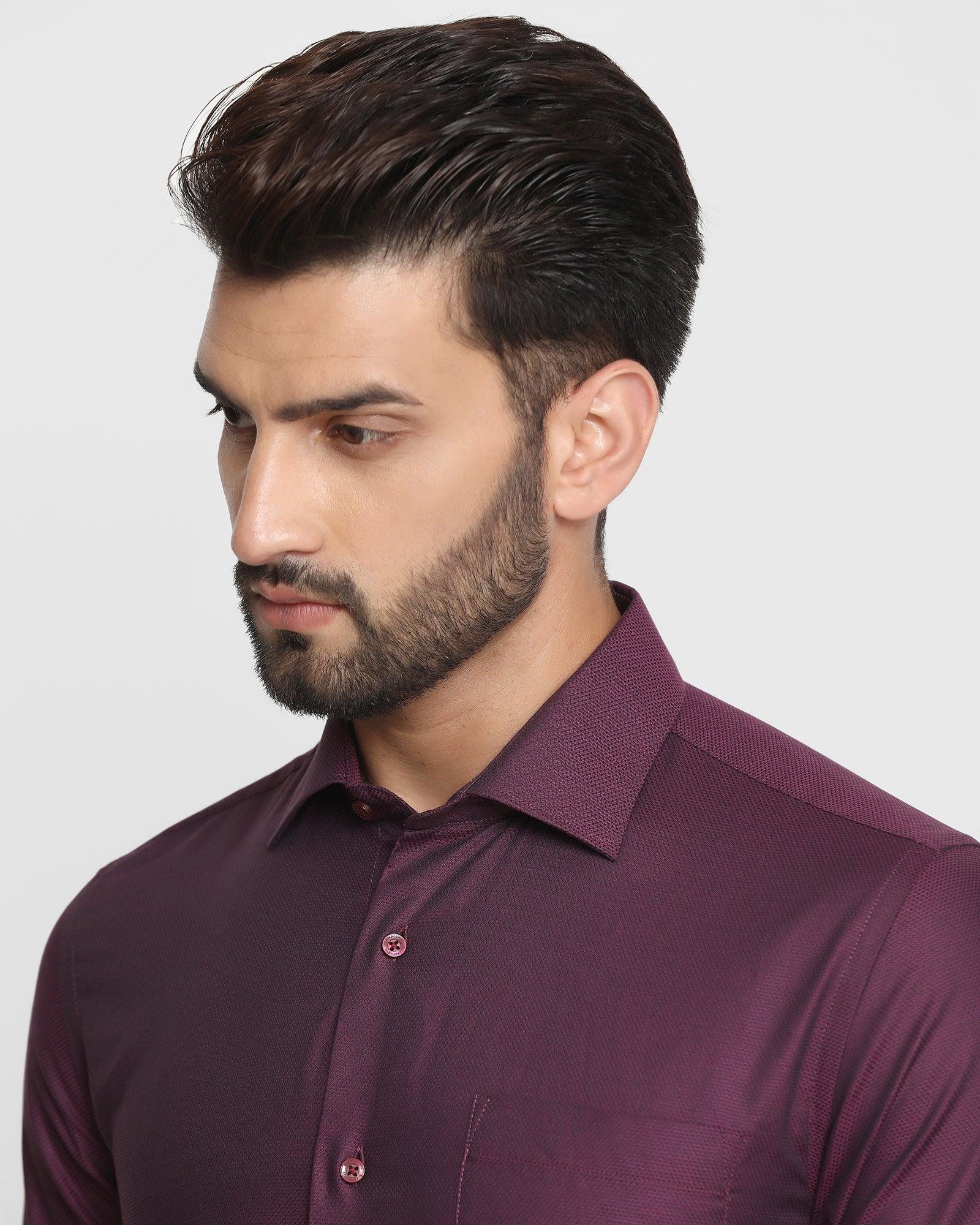 Formal Purple Textured Shirt - Zurik