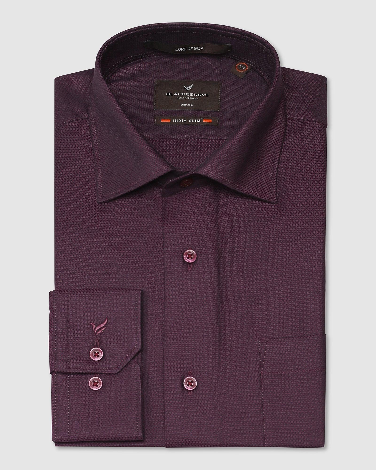 Formal Purple Textured Shirt - Zurik