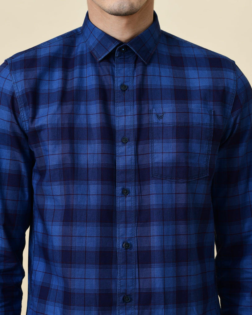 Casual Blue Check Shirt - Stoffel