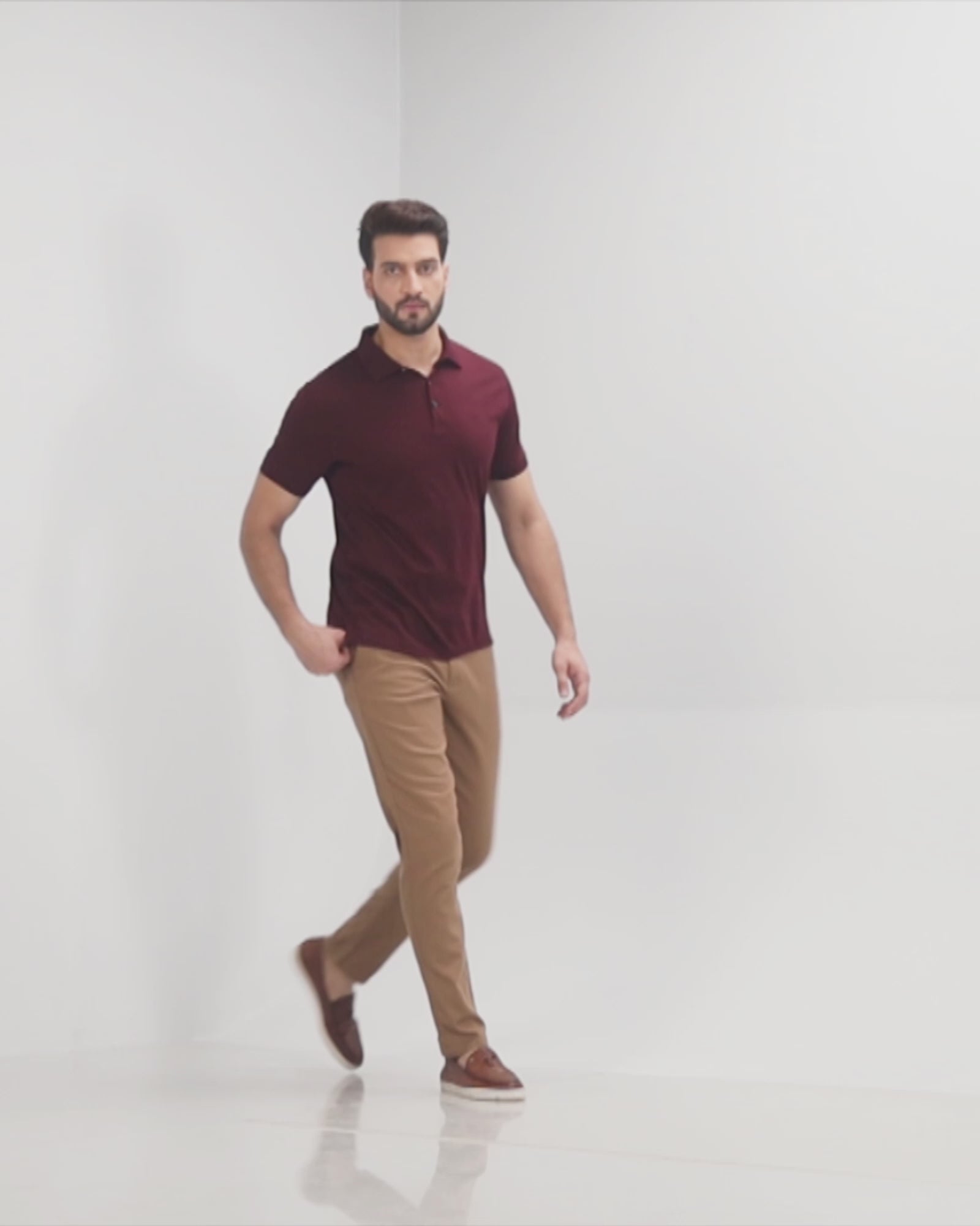 Polo Dark Brown Solid T-Shirt - David