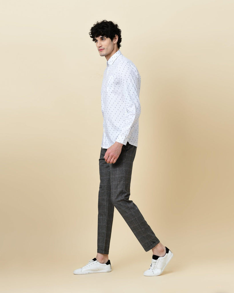 Super Slim Phoenix Casual Black Check Khakis - Ola